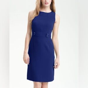 NWT Tahari Arthur S. Levine Tailored Blue Sheath Dress MSRP US$99 - Size 2P